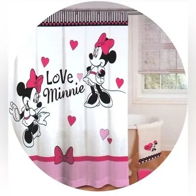 Love Minnie Fabric Shower Curtain Minnie Mouse Disney • $28