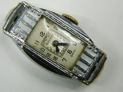 NICE VINTAGE 1920's ART DECO BULOVA 6AF GOLD PLATE 15J LADIES WATCH - RUNS WELL • $45