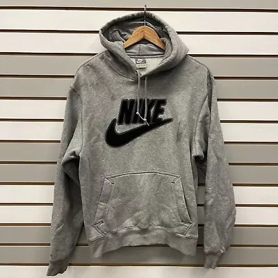 Nike Hoodie Sweatshirt Mens Medium Pullover Spell Out Swoosh Logo DISTRESSED • $24.99