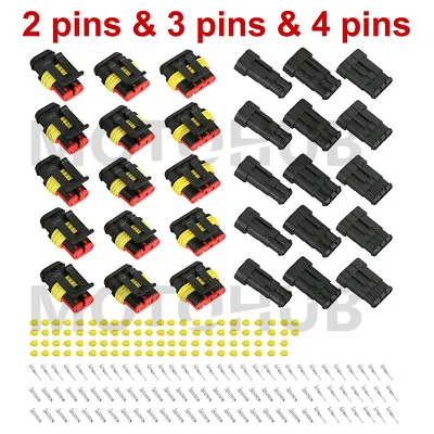 15 Kits 2+3+4 Pins Way Car Super Seal Waterproof Electrical Wire Connector Plug • $8.69