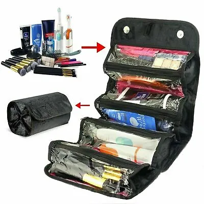 Roll-n-go Makeup Case Cosmetic Bag Roll Up Travel Pouch Smart Toiletry Bag • £5.63