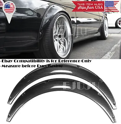 2 Piece 2.75  Black Carbon Effect Flexible Wide Fender Flares Extension For Ford • $71.99