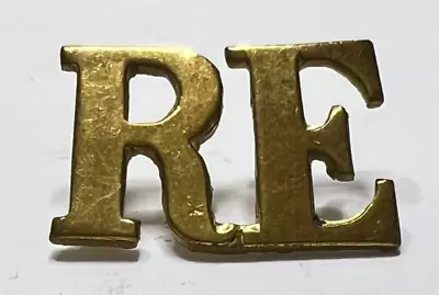 £10 • Buy WWII WW2 RE Royal Engineers Brass Shoulder Title   Open Top 27 X 17 Mm