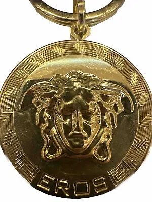 Versace Luxury Keychain Eros Gold  Medusa Medallion Keyring RARE 1990s NEW  • $175