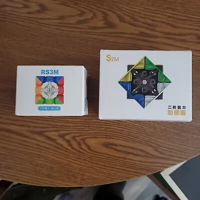 Speed Cube Lot MoYu RS3M & Dian Sheng S2m Rubix Cube Magnetic Stickerless • $20.50