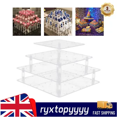 56 Hole Acrylic Clear Lollipop Display Stand Wedding Party Candy Cake Pop Holder • £13