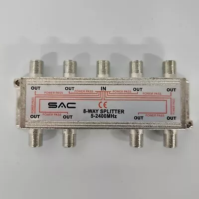 SAC 8 Way F Type Socket Cable TV / Aerial Signal Splitter 5 - 2400MHz AE5358 • £8.99