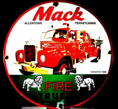 Mack Fire Trucks - Porcelain Collectible Rustic Advertising  • $99.95