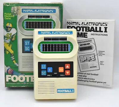 1977 Mattel Electronic Football I Handheld Vintage W/Original Box & Instructions • $49