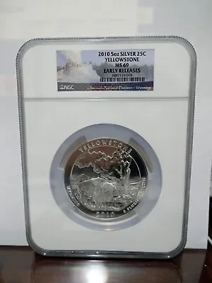 2010 Yellowstone America The Beautiful Ngc Ms69 Early Release 5 Oz Silver Coin • $387.77