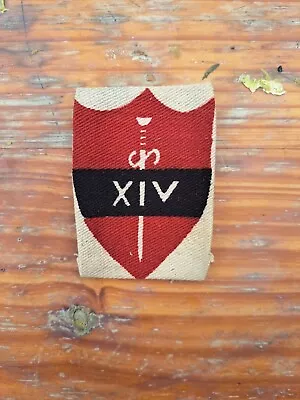 £10 • Buy 14th  Army Printed  Cloth Formation Sign Patch 