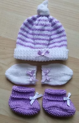 £5.99 • Buy HAT, MITTENS & BOOTEES Set To Fit 17-19 Inch Baby Doll/Baby Annabell (5)