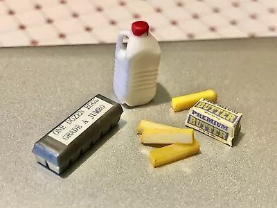 Lundby Scale Food Milk Butter Eggs Dollhouse Miniatures Lot Accessories 1:16. • $6.85