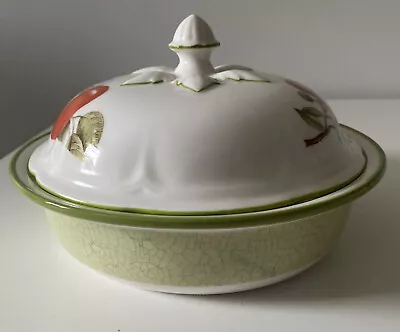 Villeroy & Boch Casserole Embossed Leaves Knob Covered Dish Cascara Fruit • $42.49