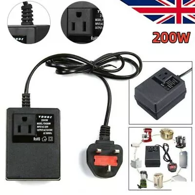 220V/240V To 110V/120V Step Down Power Transformer 200W Voltage Converter UK • £13.49