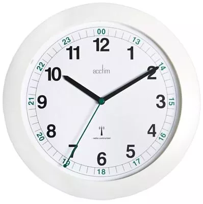 £36.88 • Buy ACCTIM - Milan 25.5cm Radio Controlled Analogue Wall Clock - White