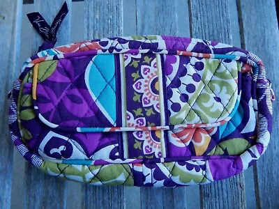 PLUM CRAZY Small MIRROR COSMETIC Travel Case Holder Bag Purple VERA BRADLEY  • $19