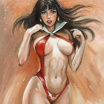 Sexy Vampirella (8x12/A4) Original Art Painting Sexy Pinup By Zavhorodnia • $55