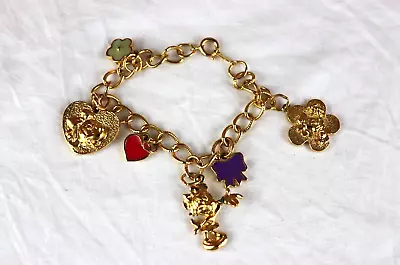 Disney Friends Forever Minnie Mouse Best Friends Gold Tone Metal Charm Bracelet • $19.99