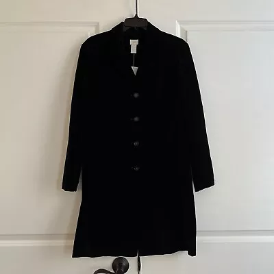 NWT J Jill Velvet Coat Jacket Blazer Black Sz 8  • $49