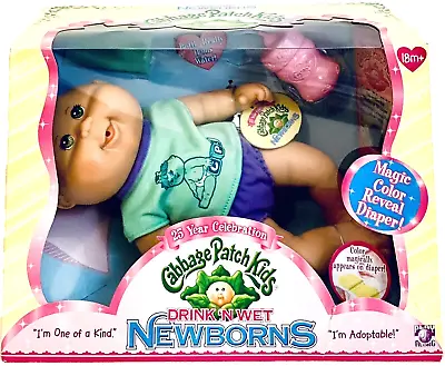 Jakks Pacific Cabbage Patch Kids Magic Drink N Wet Newborn 10  Girl Baby Doll • $59.99