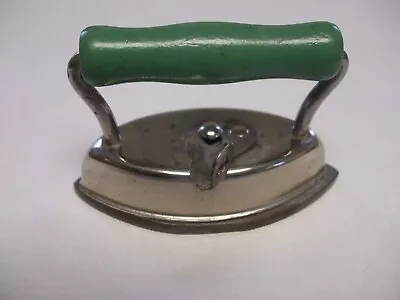 Vintage Dover Dolly Miniature Sad Iron W/Green Wooden Handle Made In U.S.A. • $14.99