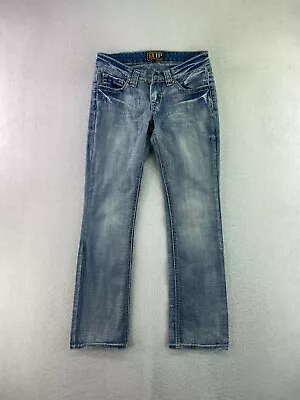 Cowgirl Up Womens Size Actual W29 L31 Acid Wash Low Rise Bootcut*Missing Button* • $9.07