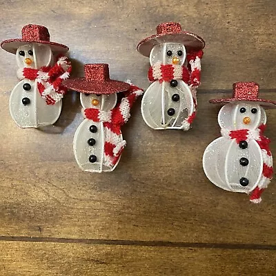 Jetmax Snowman String Light Covers 3” Christmas Lot Of 4 Vintage Craft A24 • $9.99