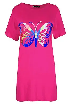 Womens Ladies Pyjamas Dress Be Happy Nightie Loungewear PJ Night Wear T Shirt • £4.49