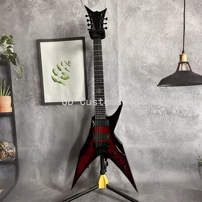 Flamed Maple Top Bird Of Prey Electric Guitar Red Burst 7 String Floyd Rose • $283.10