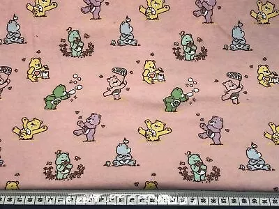 Flannel - F73 Playful Care Bears - Dusty Pink • $9.90