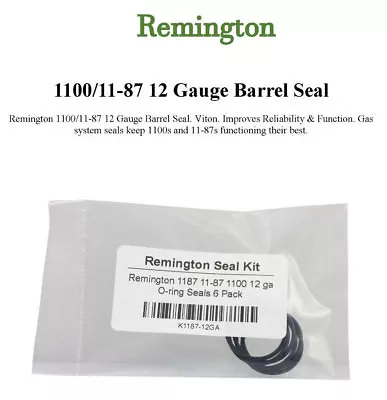 NEW Fit Remington Shotgun 1100 12 Gauge 1187 11-87 O-Ring Barrel Gas Seal 6 Pack • $5.79