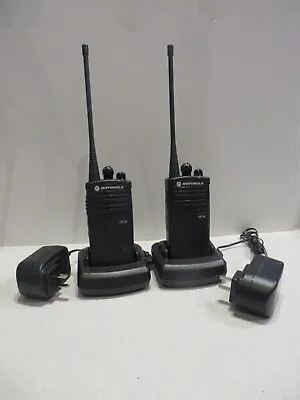 LOT OF 2 MOTOROLA CP110  UHF 2CH 2W Two Way Radios H96RCC9AA2AA W/Batt • $189.99