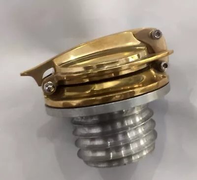 $90 • Buy Custom Gas Fuel Petrol Tank Cap Lid Brass Cast Harley BSA Triumph Bobber Chopper