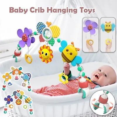 Baby Play Arch Crib Toys Foldable Activity Arch  Rattle Toy Hanging Stroller Toy • £21.29
