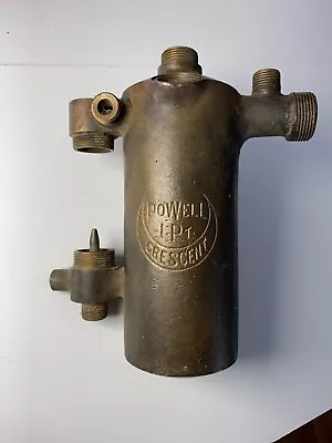 1910's Powell Crescent Solid Brass 1 Pt. Steam Engine Oil Hydrostatic Lubricator • $99.99