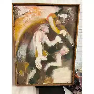 Modernist Oil Painting Robert Appel Mid Century Abstract • $75