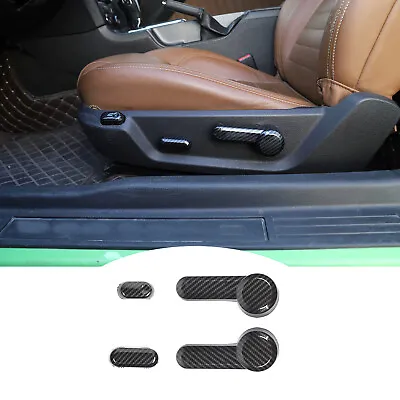 Carbon Fiber Electric Seat Adjustment Cover Trim For Ford Mustang 2004-2014 • $31.49