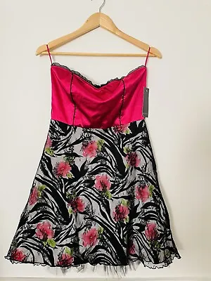 BACKSTAGE Strapless Fit & Flare Dress Size 10 M Floral Made In Australia • $19.96