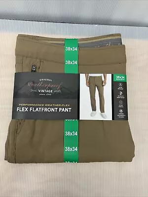 Weatherproof Vintage Flex Flatfront Pant Khaki Choose Size • $22.60