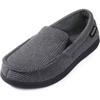 Men's Slippers Memory Foam Moccasin Casual House Shoes Slip-on Outdoor Size 11 • $19.99