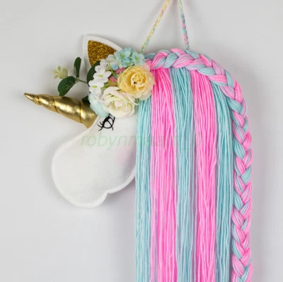 1X Unicorn Hair Bow Storage Belt Clip Barrette Holder Headband Hanging Organizer • $26.27