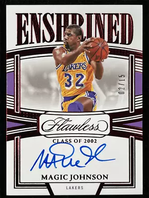 2022-23 Panini Flawless Magic Johnson Enshrined Ruby Auto Lakers 2/15 • $114.49