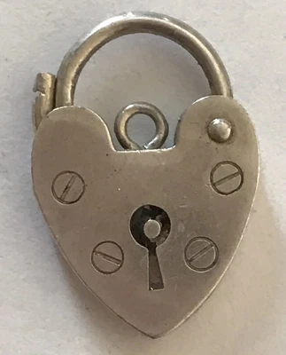 £5 • Buy Vintage Sterling Silver Spare Padlock Bracelet Charm 1.55g