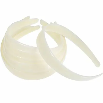 White Craft Plastic Headbands 1 Inch Plain No Teeth DIY Hair Bands Plain Headba • £16.23