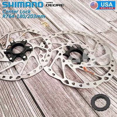 Shimano Deore RT64 Disc Brake Center Lock Rotor 180/203mm MTB Bicycle Bike Rotor • $24.99