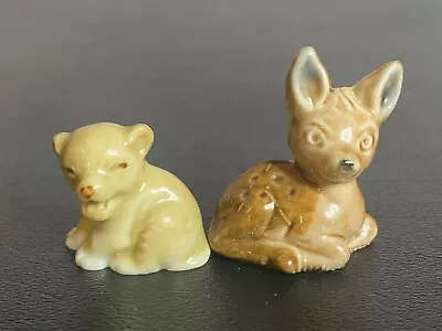 Wade Whimsies Figurine Set Baby Lion Cub And Baby Deer Fawn • $9.99