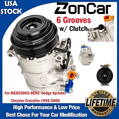 A/C Air Compressor W/ Clutch For MERCEDES-BENZ Dodge Sprinter Chrysler Crossfire • $121.99