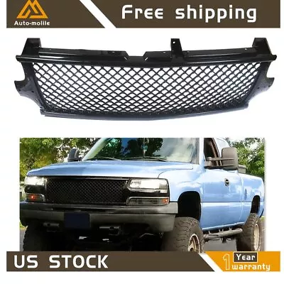 Front Bumper Glossy Black Grill For 1999-2002/2000-2006 Silverado Tahoe Suburban • $64.21