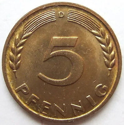 Coin Federal Republic Germany 5 Pfennig 1950 D IN Uncirculated • $15.60